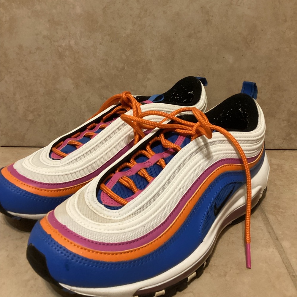 Colorful Nike Athletic Sneakers with Orange Laces